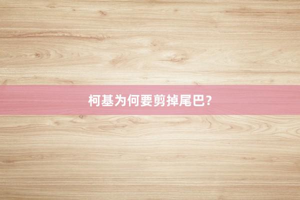 柯基为何要剪掉尾巴？